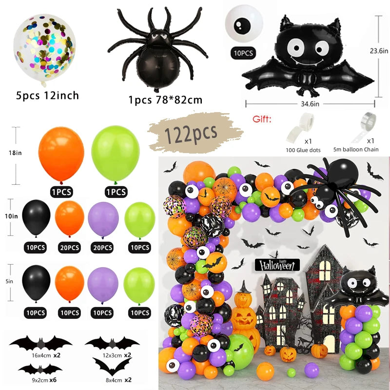 Bat Balloon Garland — Spiders & Pumpkins