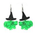 Witch Hat Frog Earrings