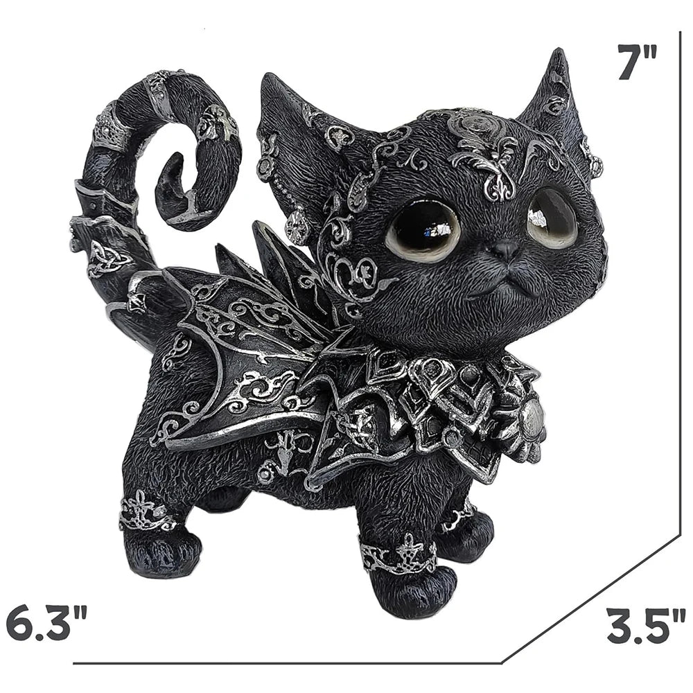 Mystical Black Cat Gothic Statue