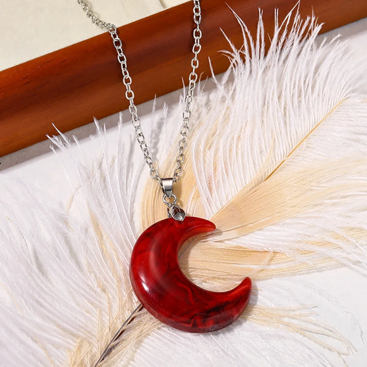 Red Moon Cameo Necklace