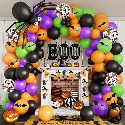 Bat Balloon Garland — Spiders & Pumpkins