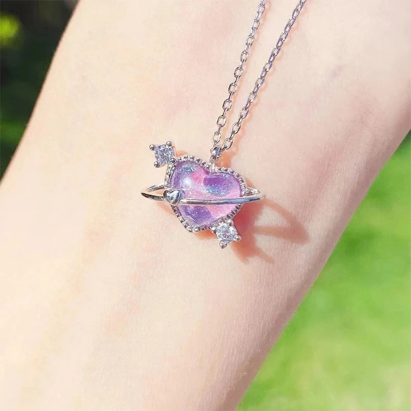 Moon Pentagram Heart Pendant