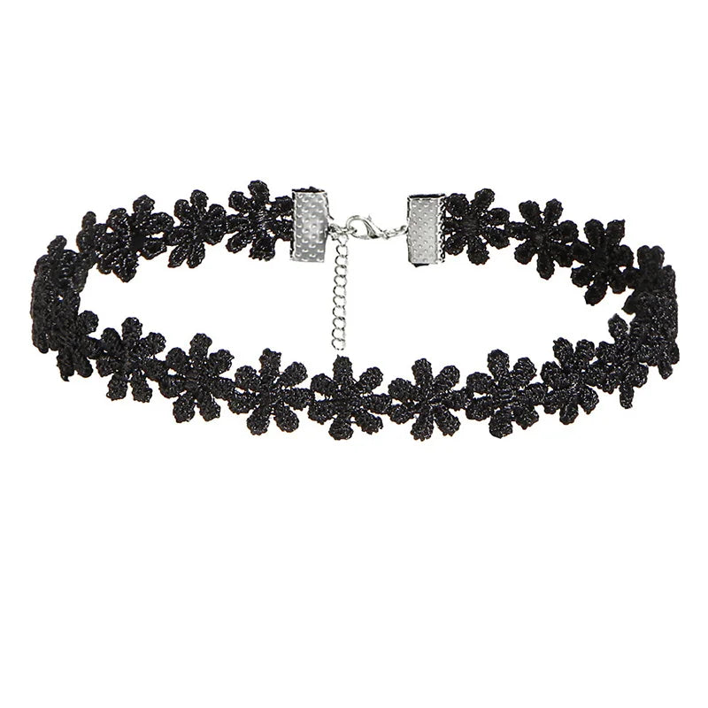 Black Floral Lace Choker