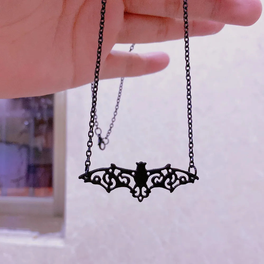 Detailed Bat Pendant Necklace