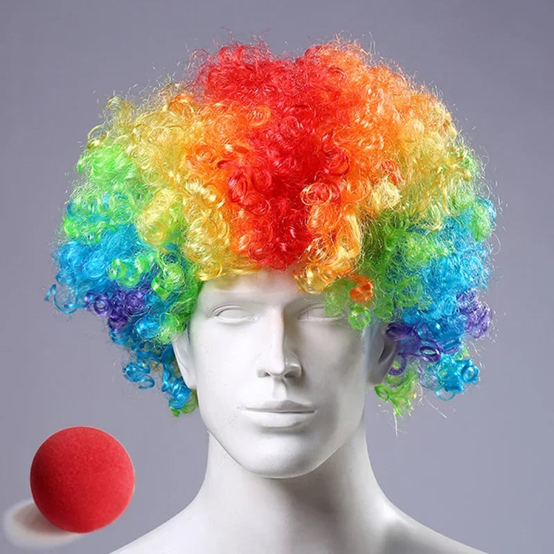 Rainbow Curly Clown Wig