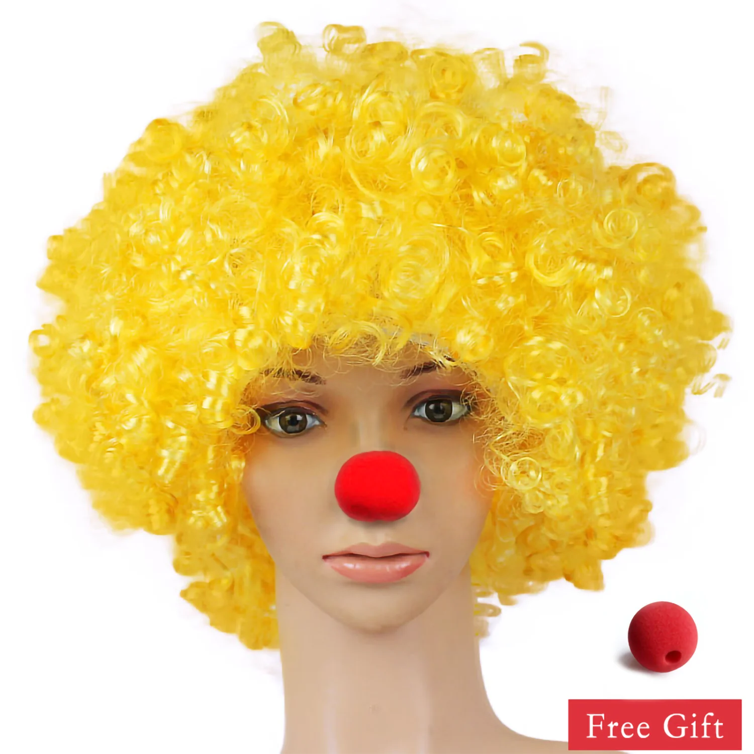 Rainbow Afro Clown Wig