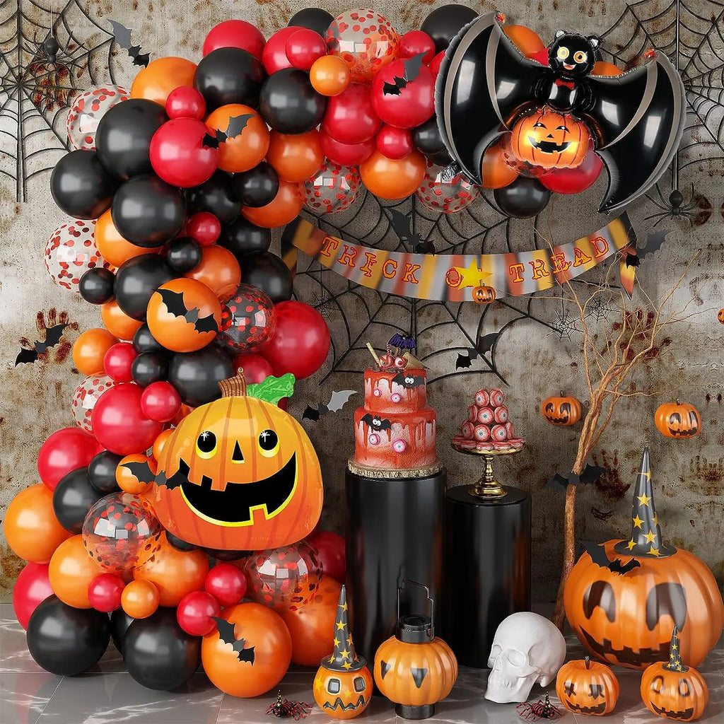 Bat Balloon Garland — Spiders & Pumpkins