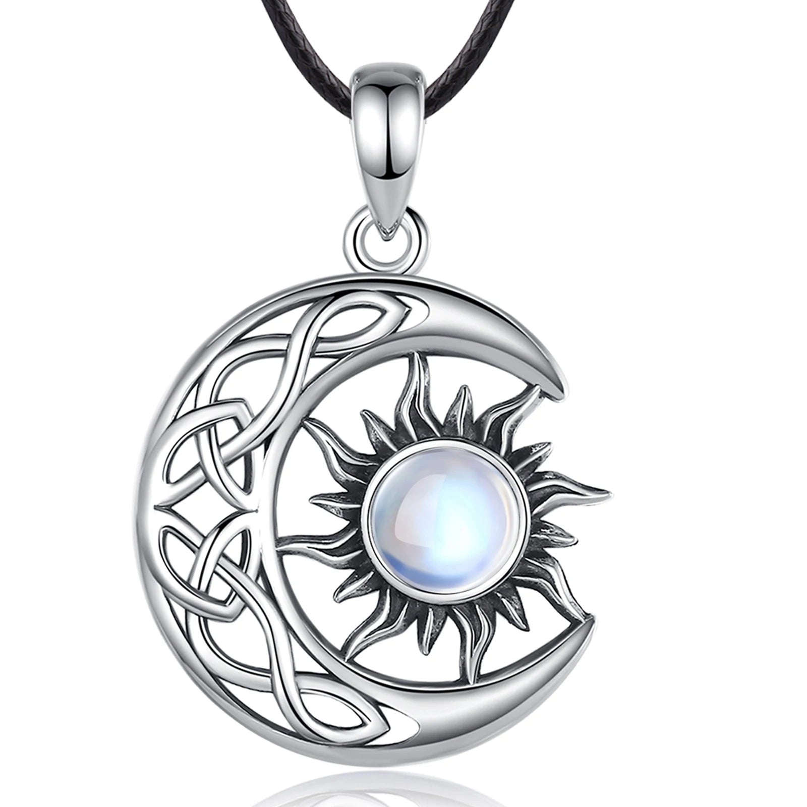 Sterling Silver Sun & Moon Necklace
