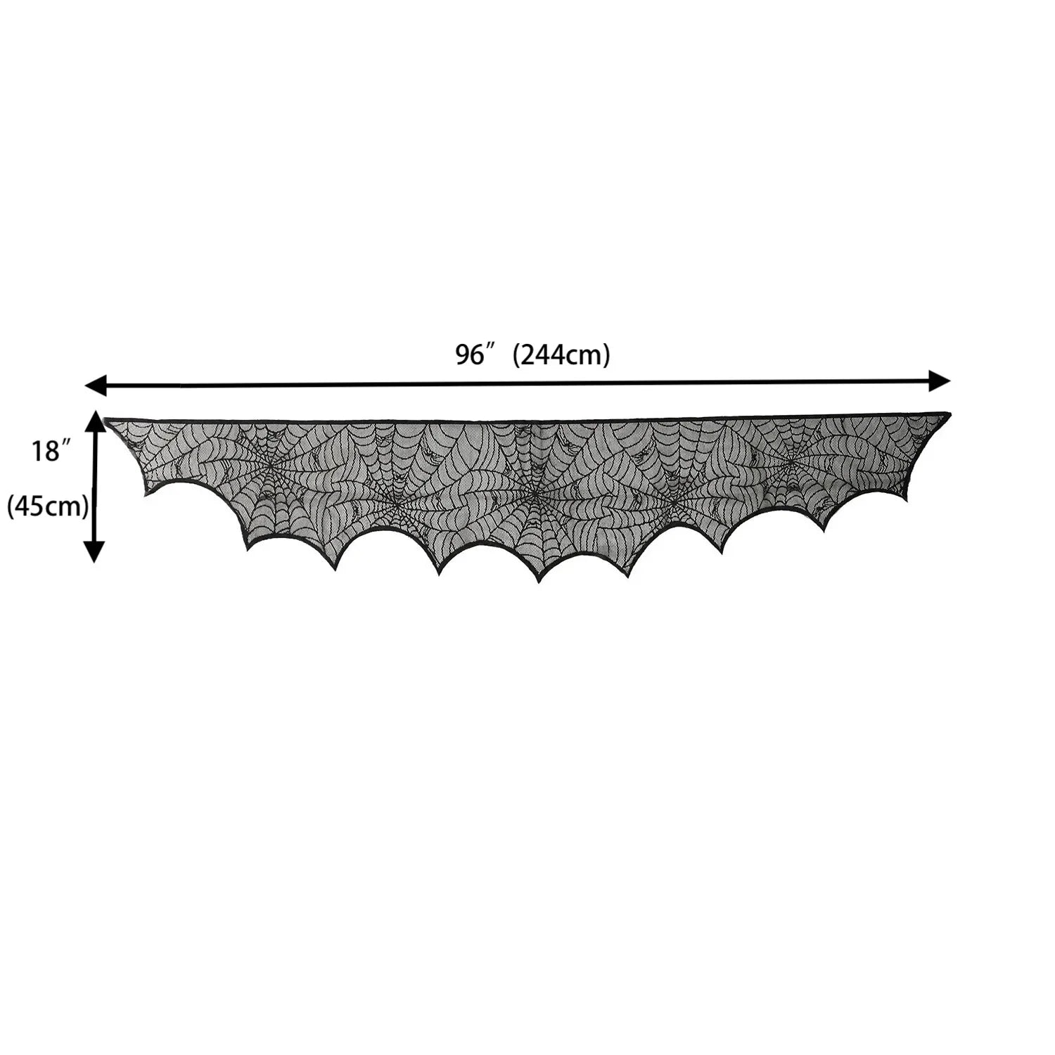 Bat & Spider Web Black Lace Tablecloth