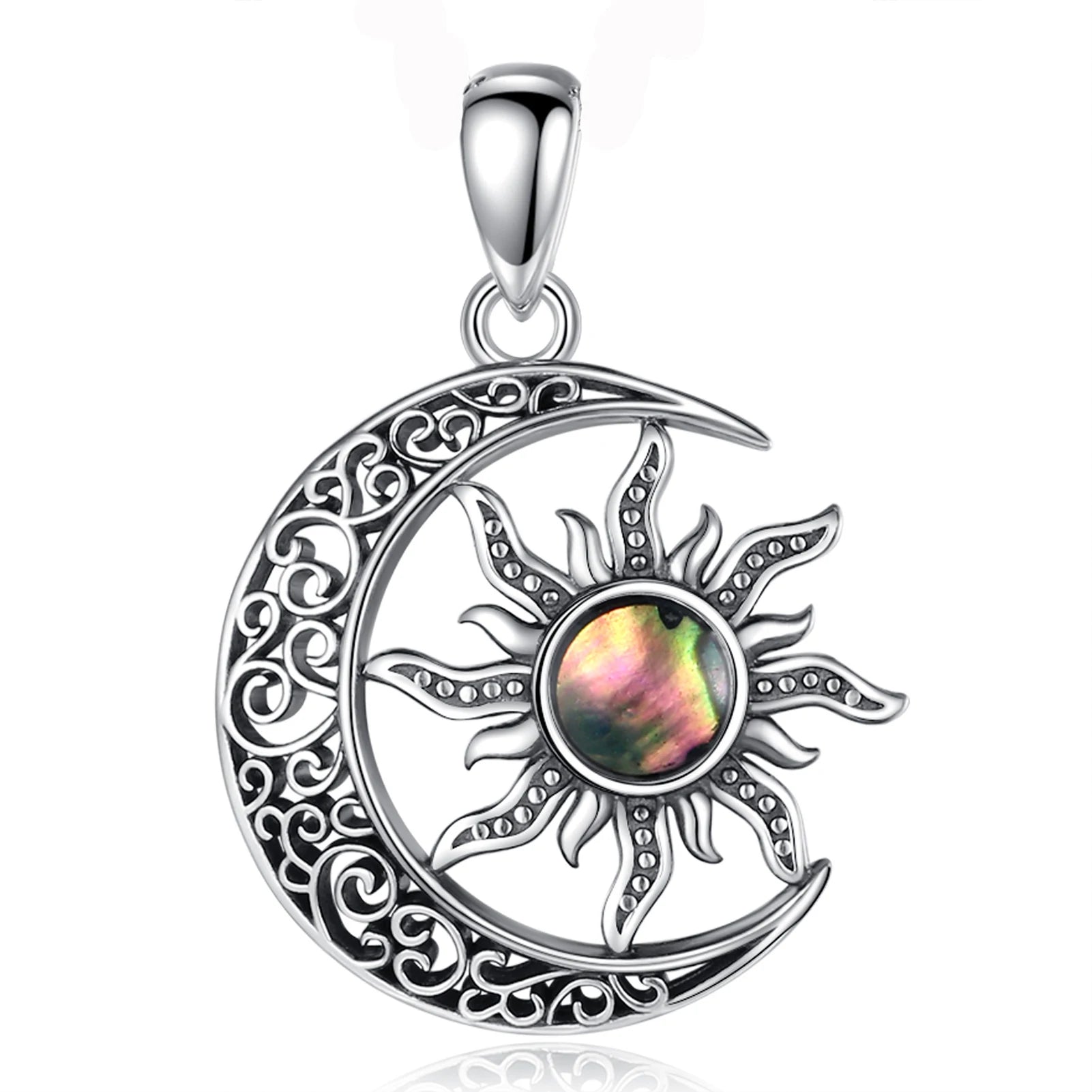 Sterling Silver Sun & Moon Necklace