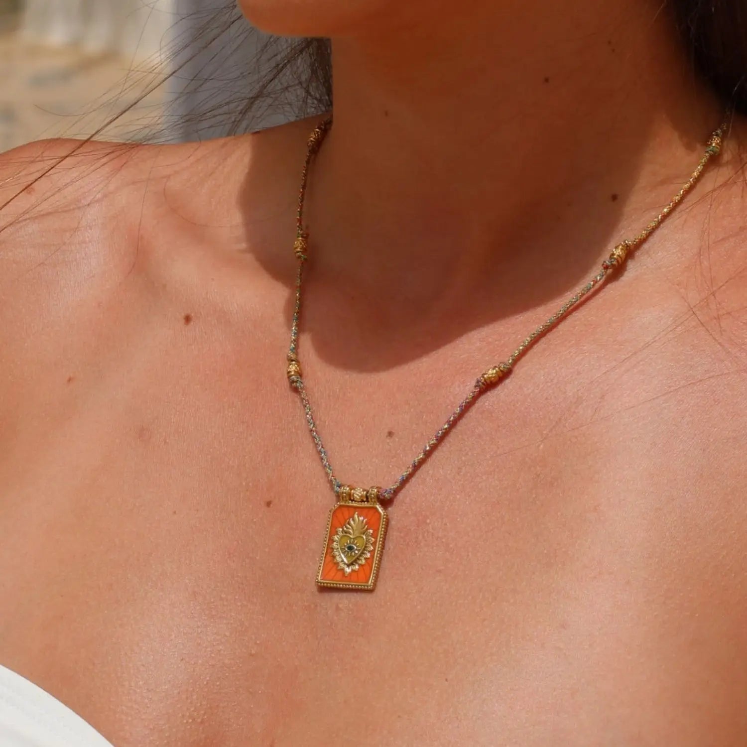 Gold Tarot Card Pendant Necklace