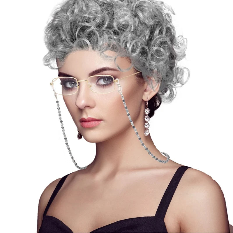 Funny Old Lady Wig Set