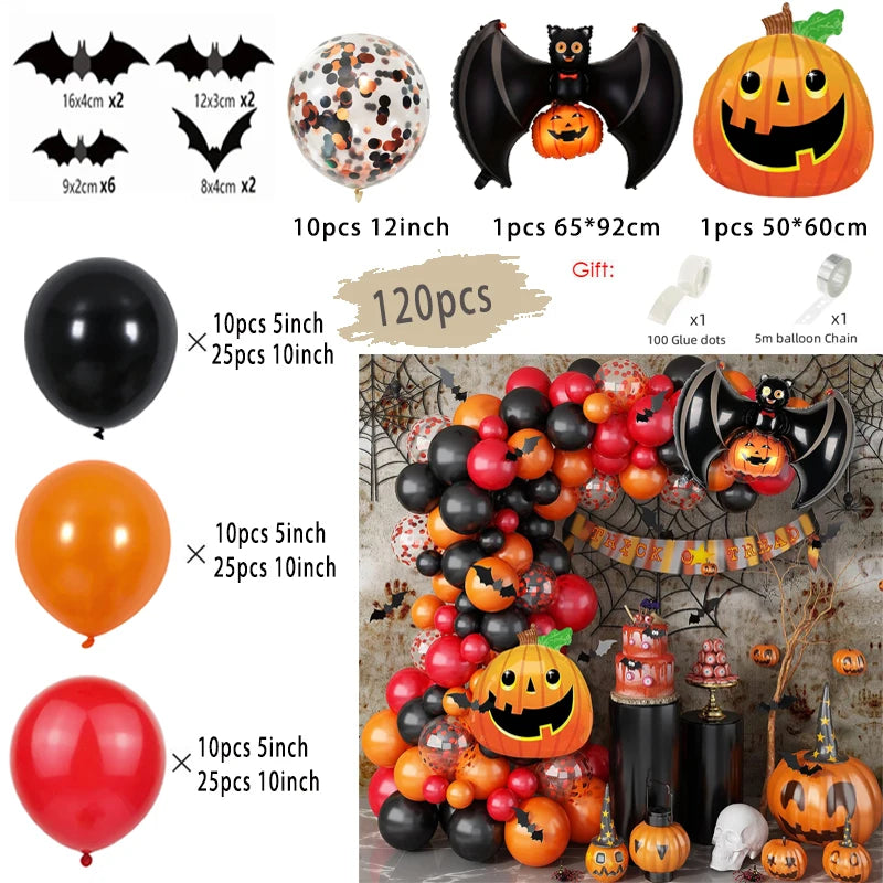 Bat Balloon Garland — Spiders & Pumpkins