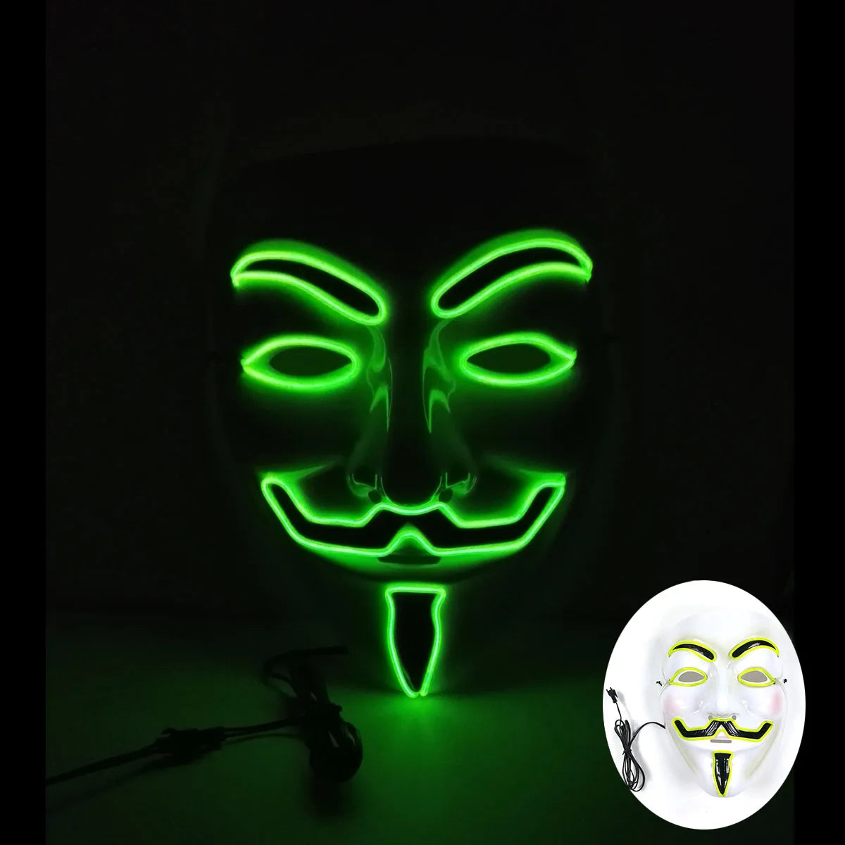 LED Hacker Vendetta Mask