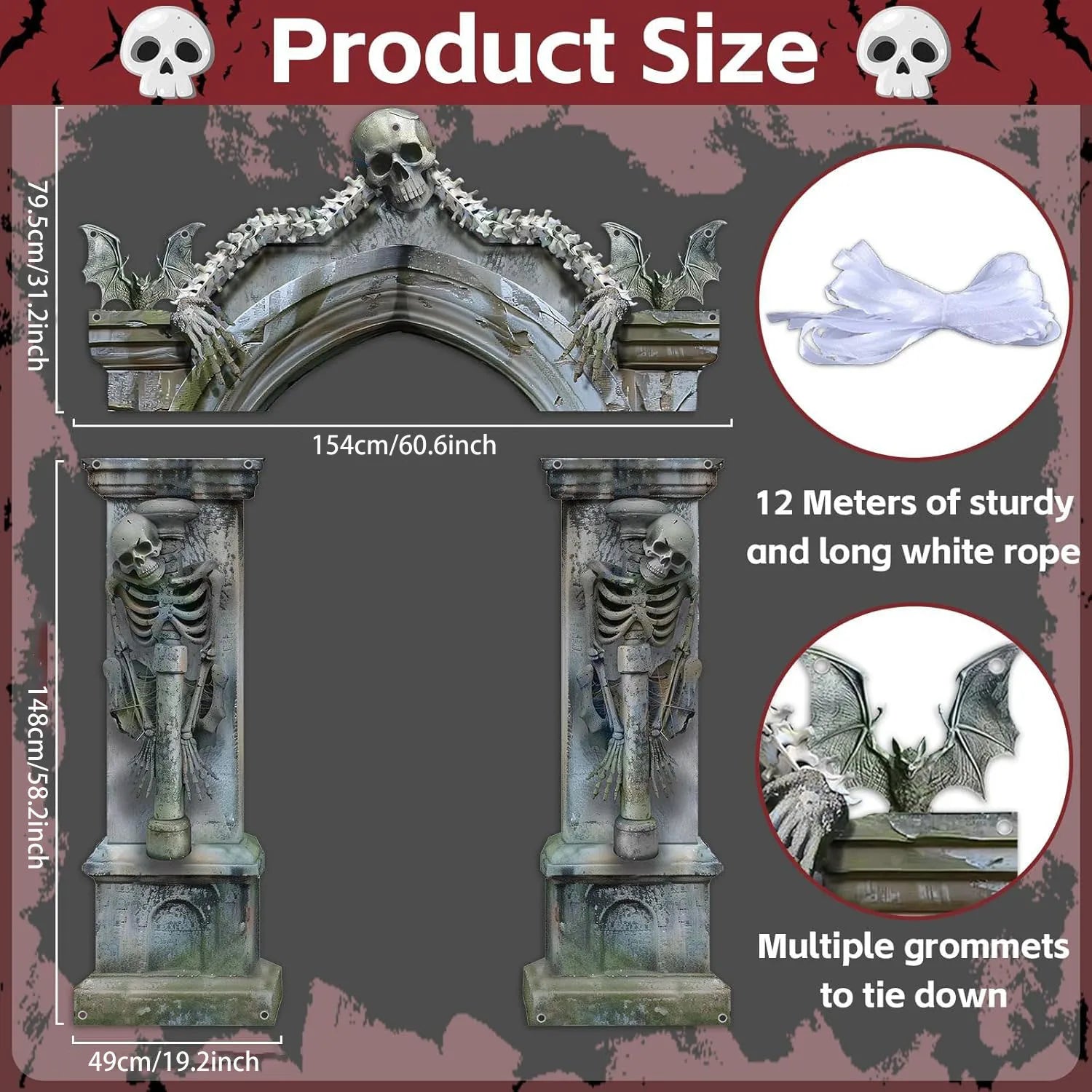Skeleton Party Door Banner & Photo Booth Props