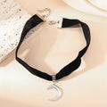 Crescent Moon Cameo Velvet Choker