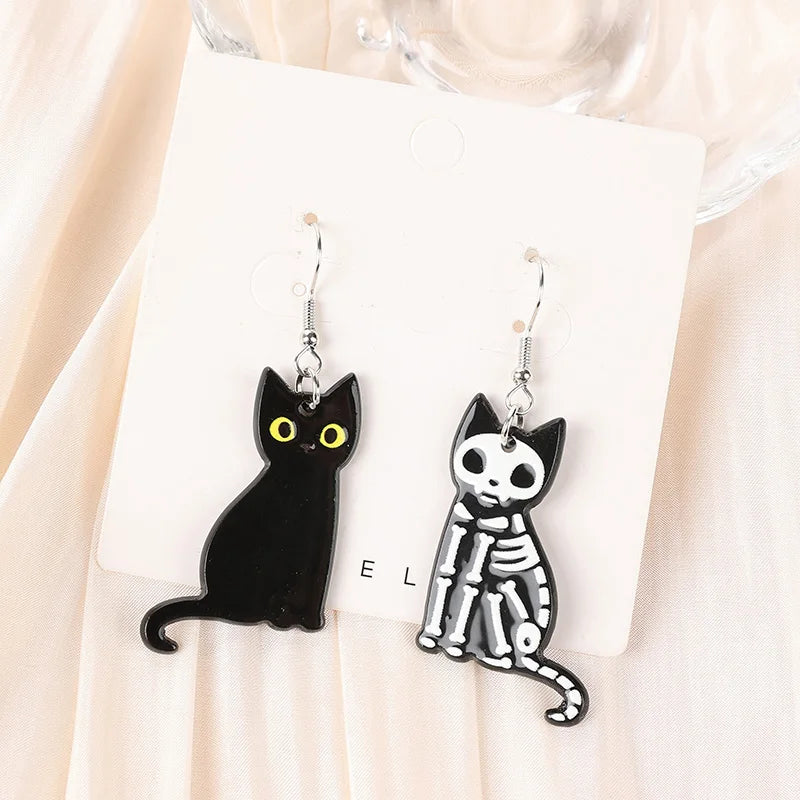 Acrylic Skull Drop Earrings