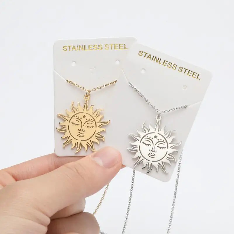 Sun & Moon Pentagram Necklace