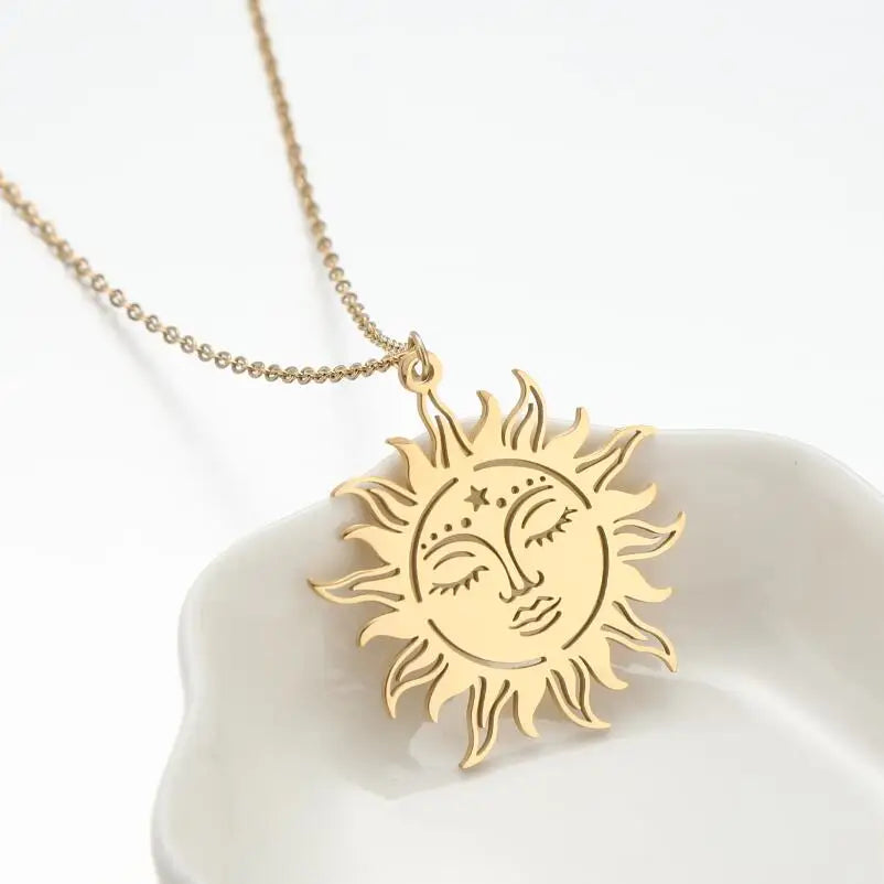 Sun & Moon Pentagram Necklace