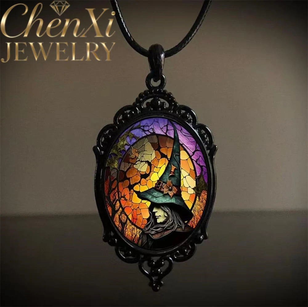 Raven Cross Witch Pendant