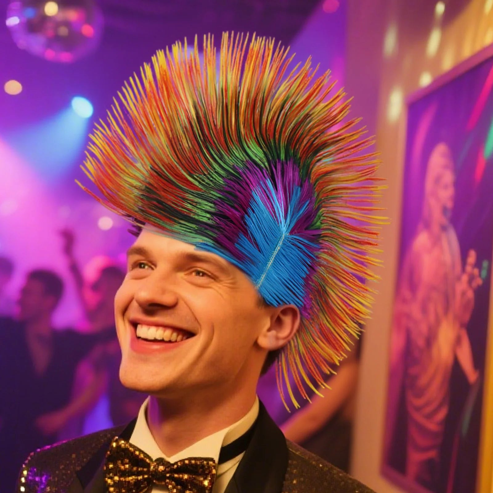 Rainbow Mohawk Wig