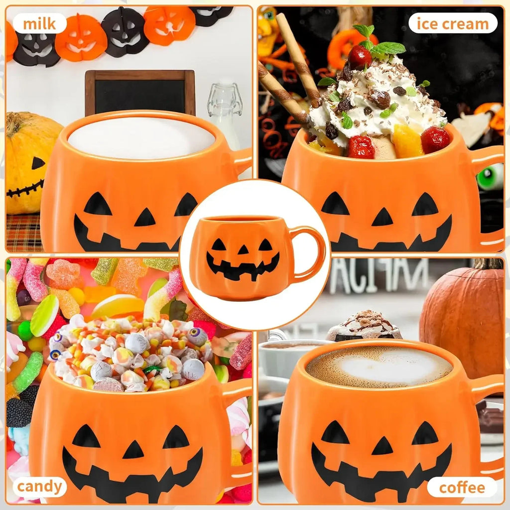 Pumpkin-Shaped Ceramic Mug