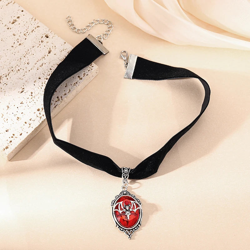 Vampire Cameo Velvet Choker