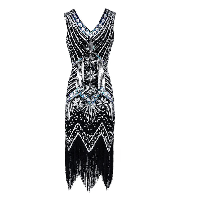 Fringed Sequin Flapper Dress