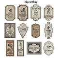 Retro Witch Potion Wine Bottle Stickers (12pc)