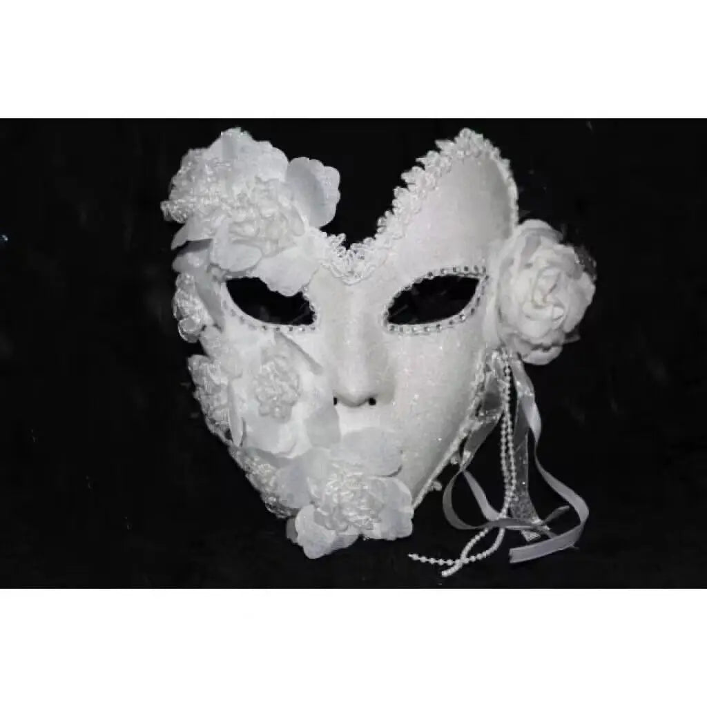 White Feather Venetian Mask