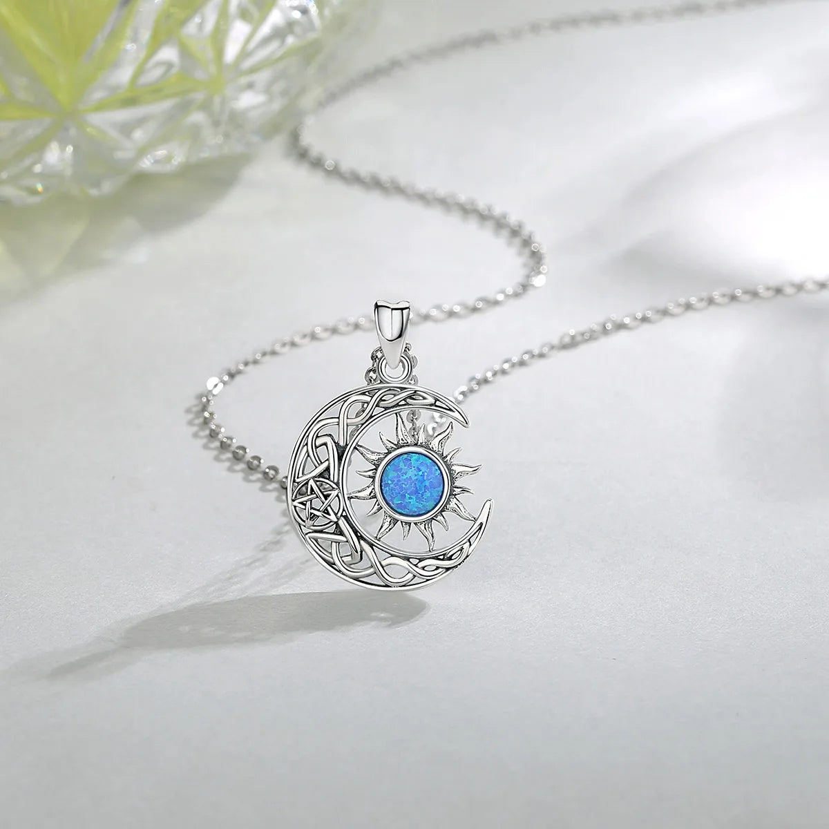 Sterling Silver Sun & Moon Necklace