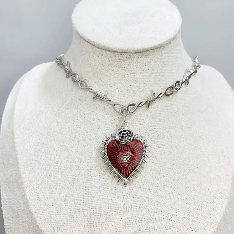 Red Vampire Bat Necklace