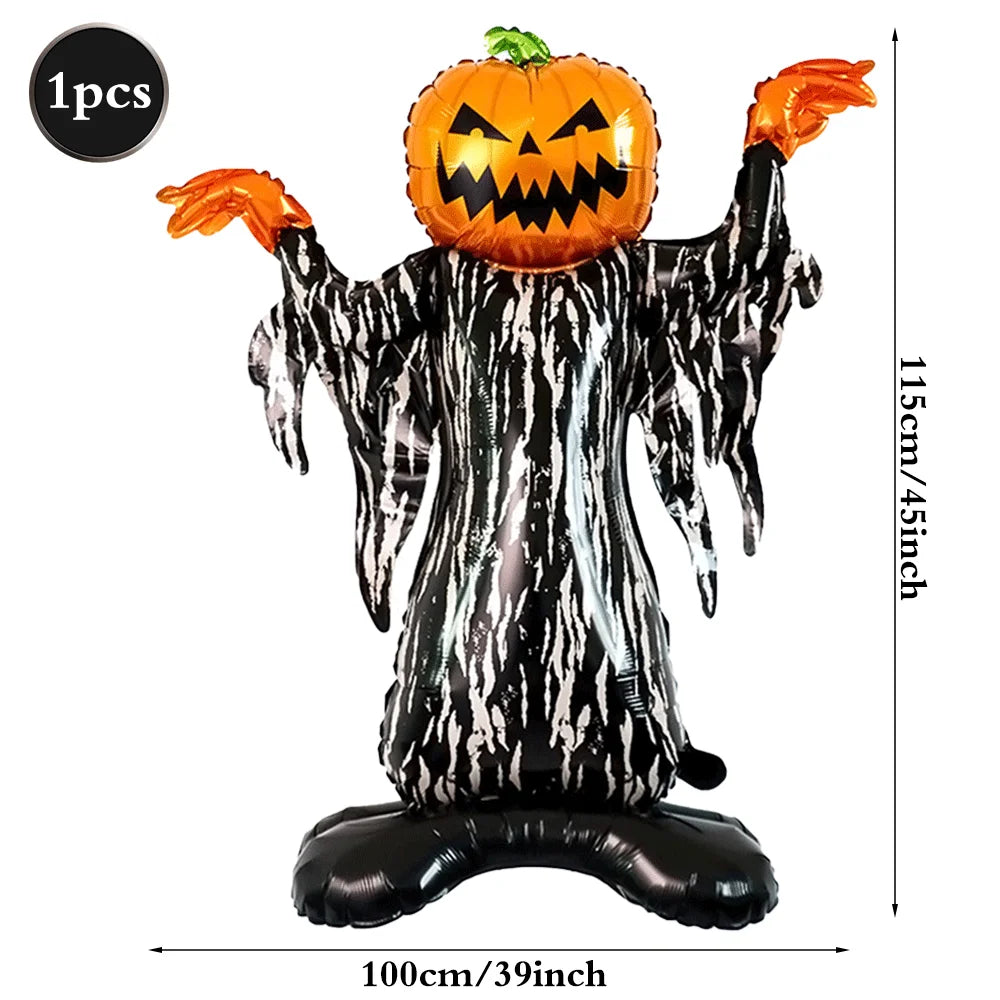 Foil Balloon Set — Pumpkin, Ghost, Bat, Dead Tree