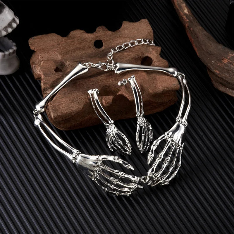 Gothic Skeleton Bone Jewelry Set