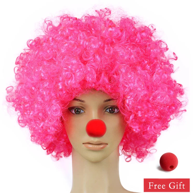 Rainbow Afro Clown Wig