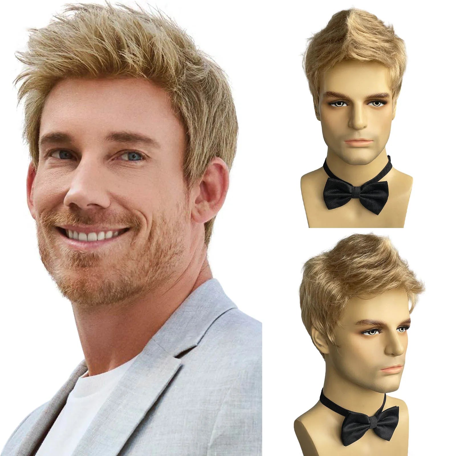Men's Blonde Layered Wig