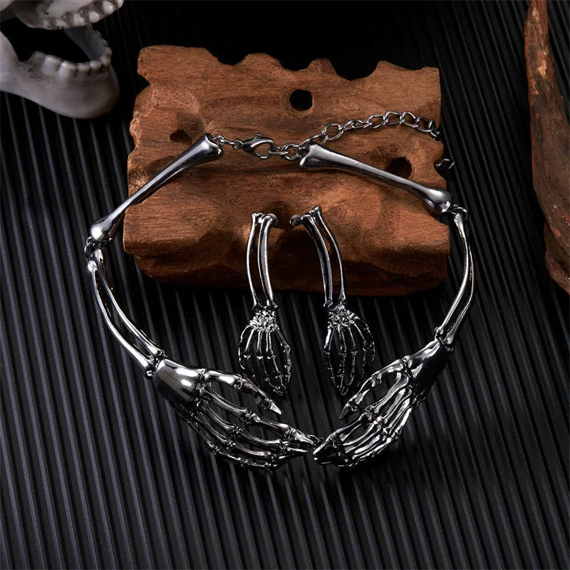 Gothic Skeleton Bone Jewelry Set