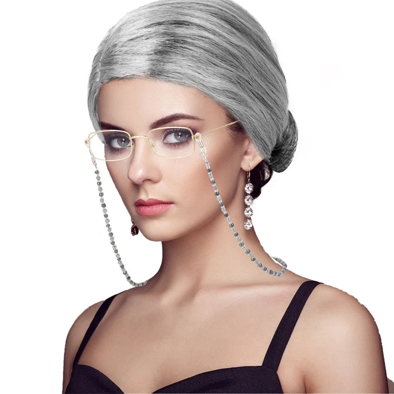 Funny Old Lady Wig Set