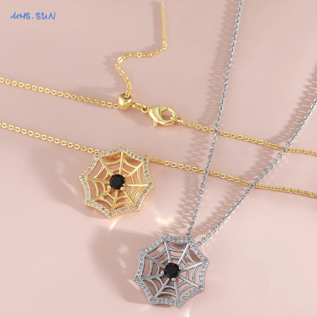 Gold Spider Web Necklace