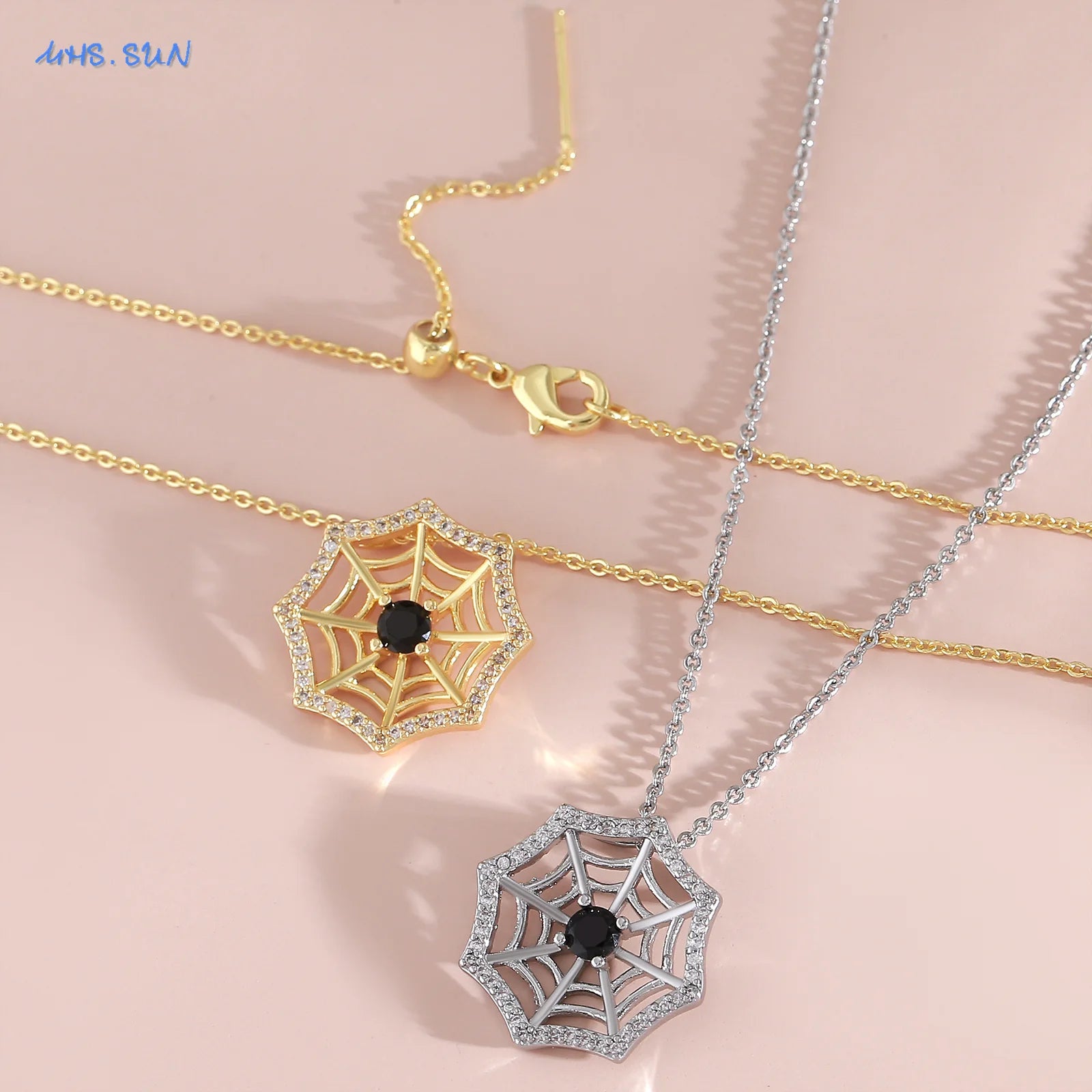 Gold Spider Web Necklace