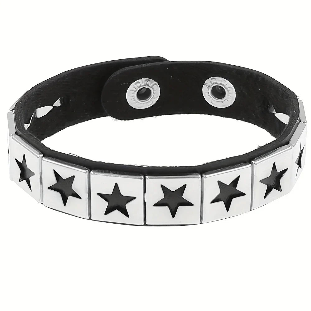 Gothic Round Stud Cuff Bracelet