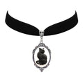 Black Cat Cameo Choker (Plain)