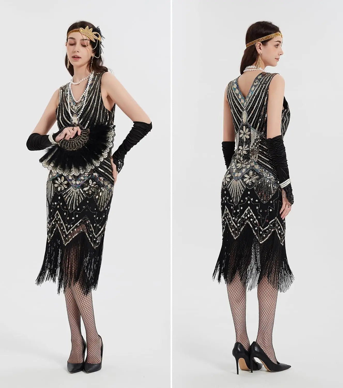 Fringed Sequin Flapper Dress