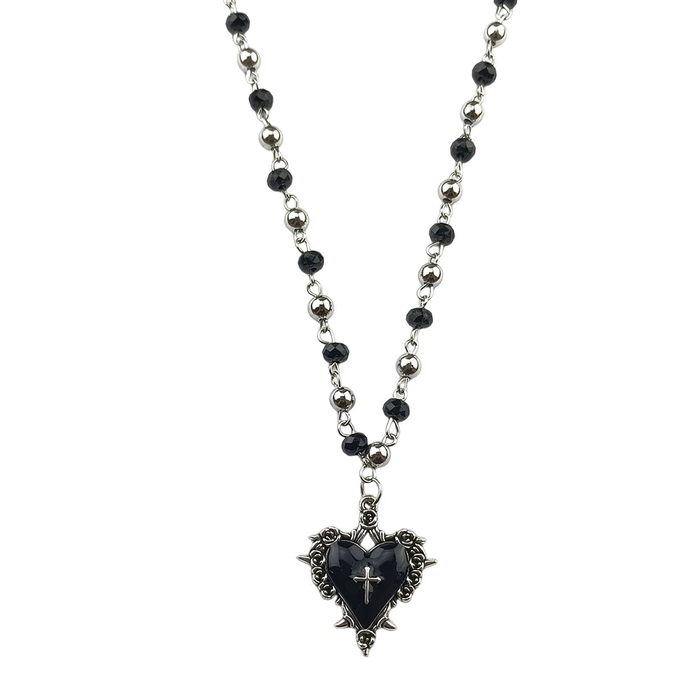Gothic Bat Rosary Necklace