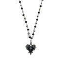 Gothic Heart & Cross Rosary Necklace