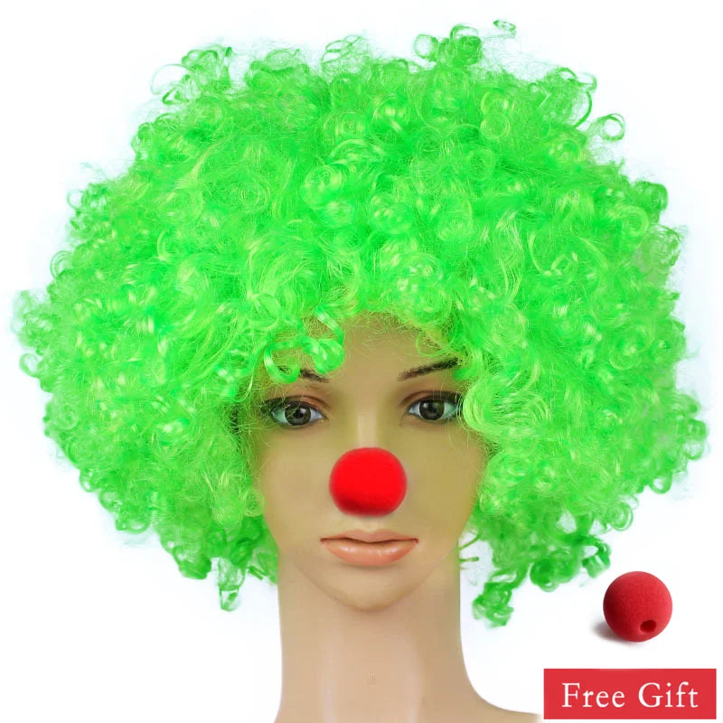 Rainbow Afro Clown Wig