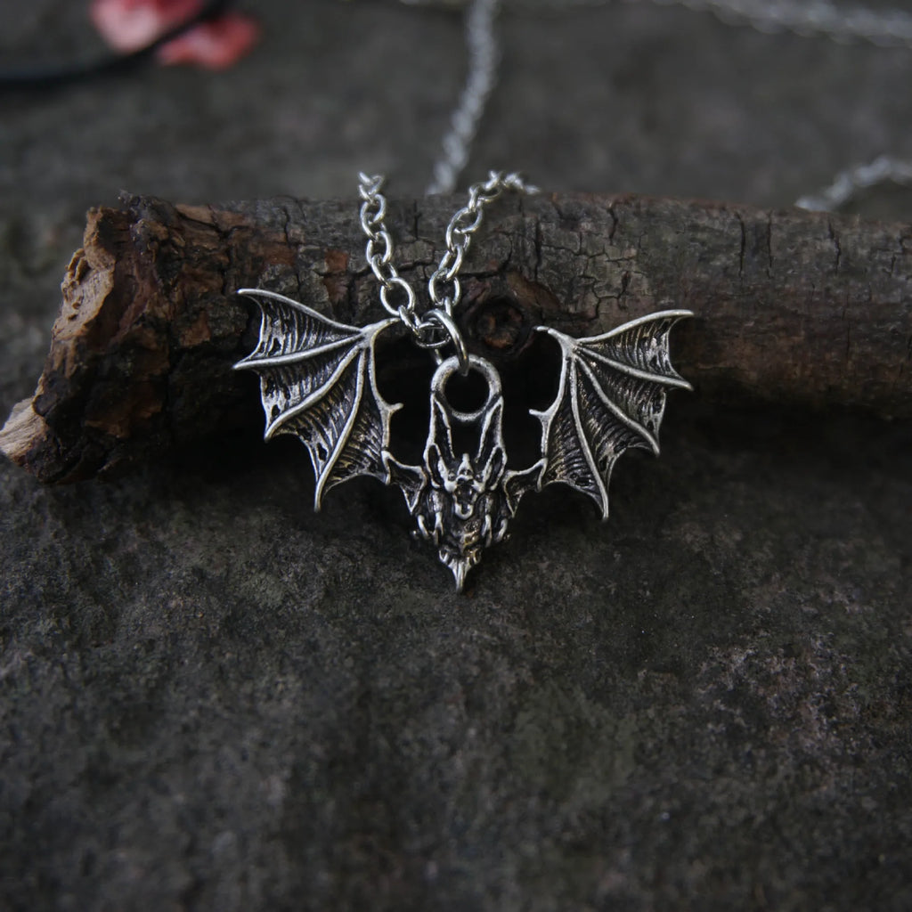 Vintage Bat Witchcraft Necklace