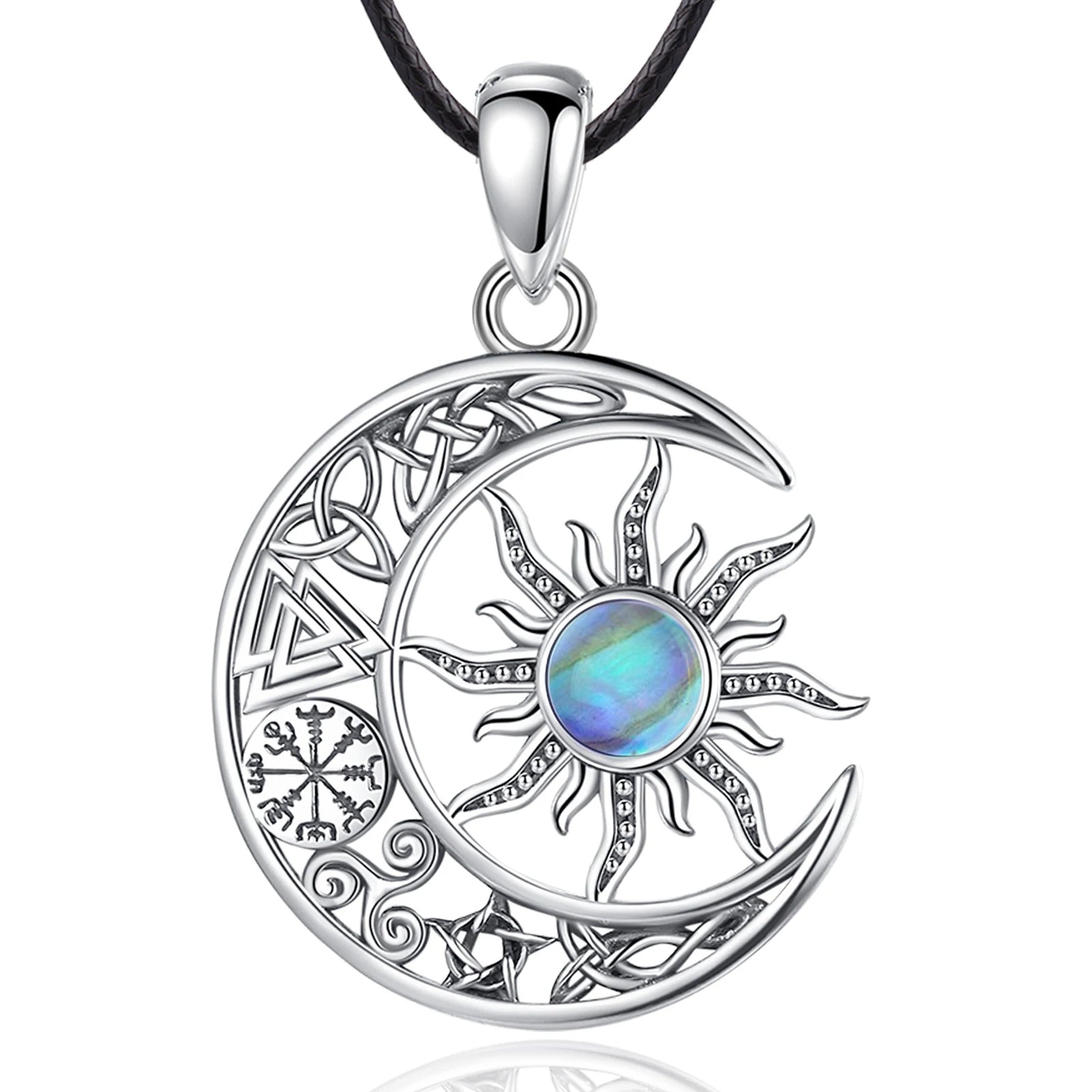 Sterling Silver Sun & Moon Necklace