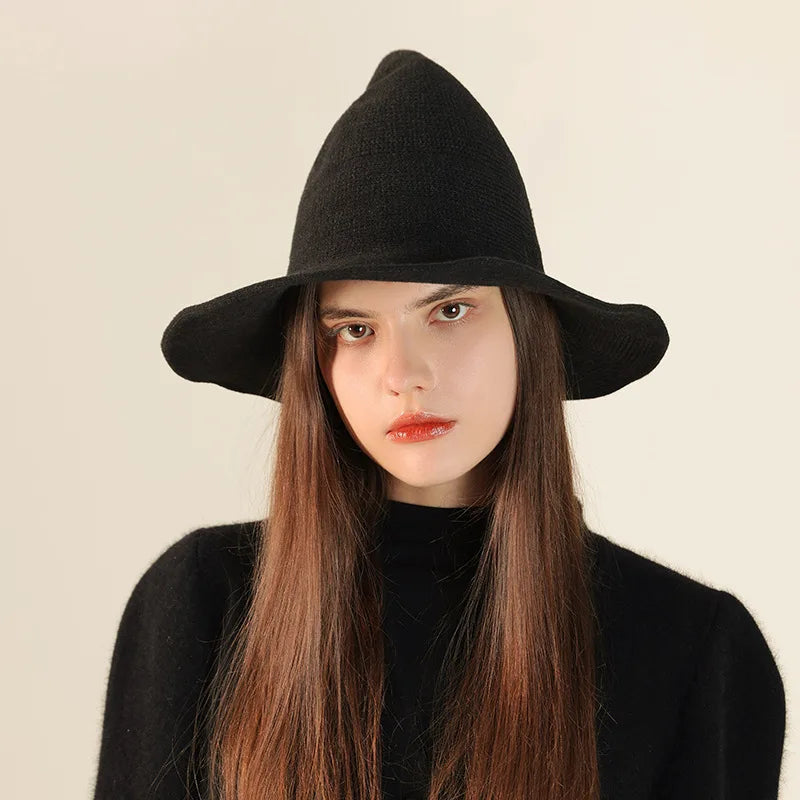 Vintage Wool Knit Witch Hat
