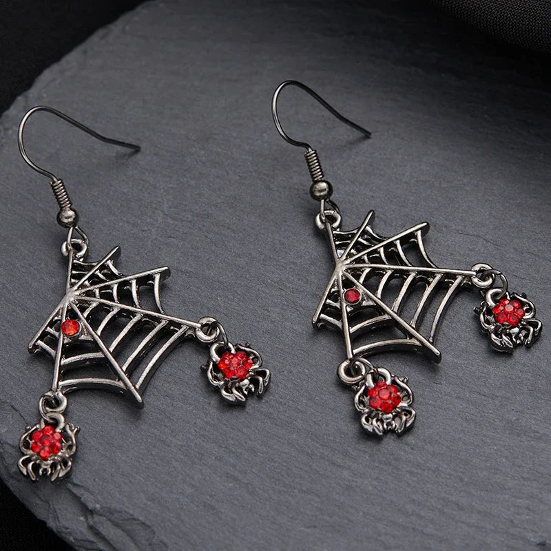 Spider Heart Acrylic Earrings